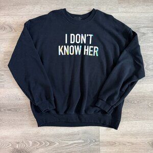 Mariah Carey Black Crewneck Sweatshirt | “I Don’t Know Her” Quote | Size XL